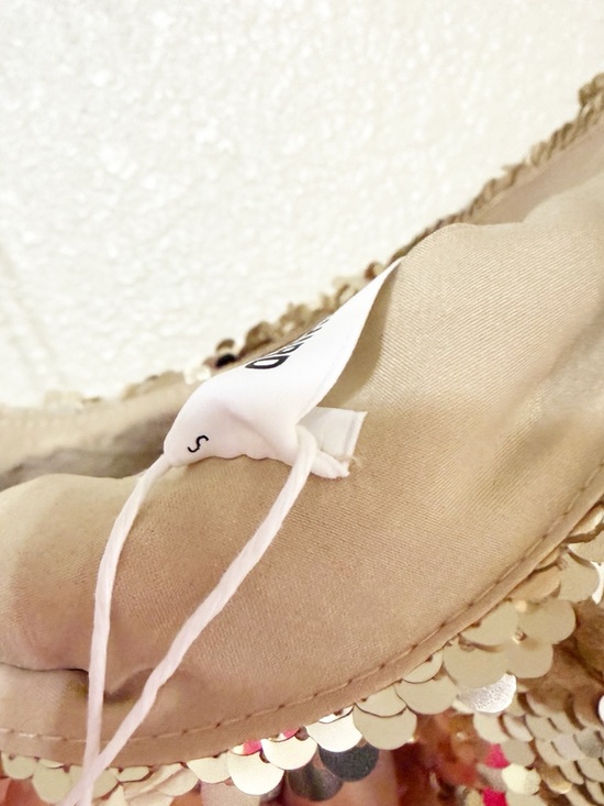 Amanda Uprichard × REVOLVE Mckay Cutout One Shoulder Gown in Gold Sequin NEW - Picture 8 of 9